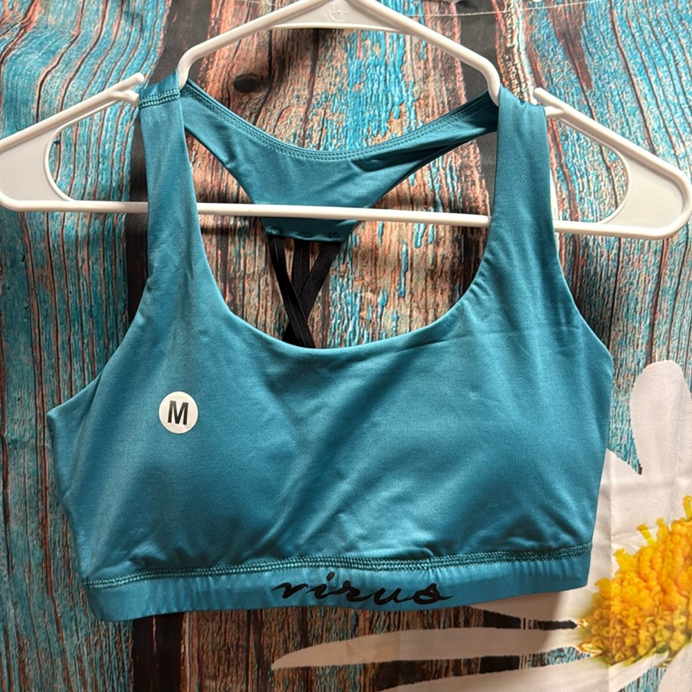 Teal Virus Sports Bra- Medium